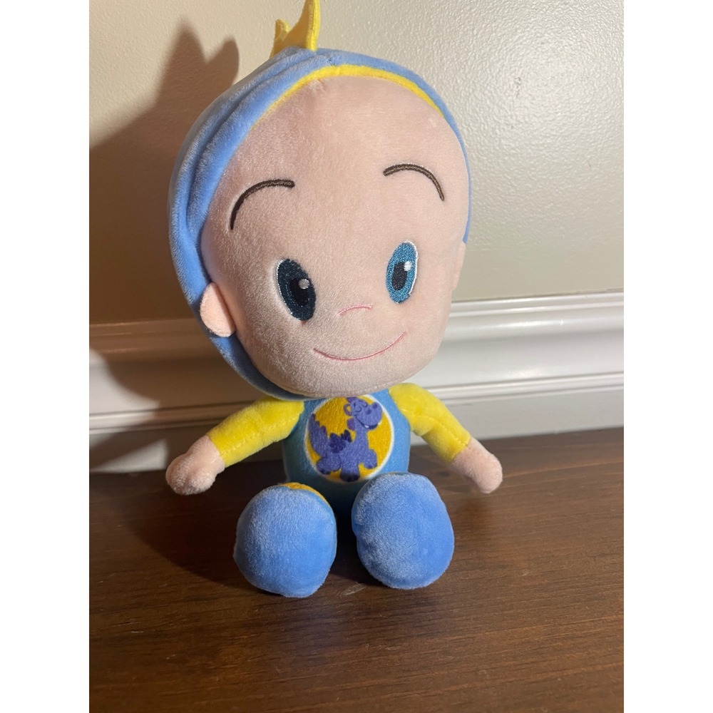 Cleo & Cuquin Cuquin Plush Stuffed Toy Blue Yellow Dinosaur Outfit Small Doll